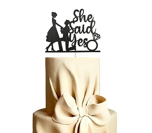 She Said Yes Cake Topper, Wedding Engagement Party Cake Decoration