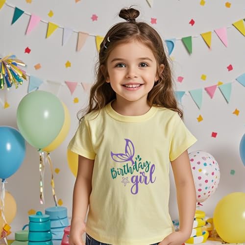 Image of Birthday Girl Tshirt Toddler Birthday Shirts Tees Little Kids Top Outfit Cotton Short Sleeve 2nd 3rd 4th 5th 6th 7th 8th