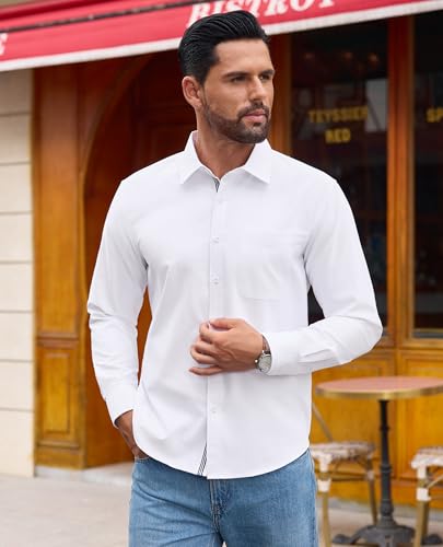 Oxford Shirts for Mens Long Sleeve Dress Shirts Business Casual Button Down Shirts Untucked Shirts for Men4