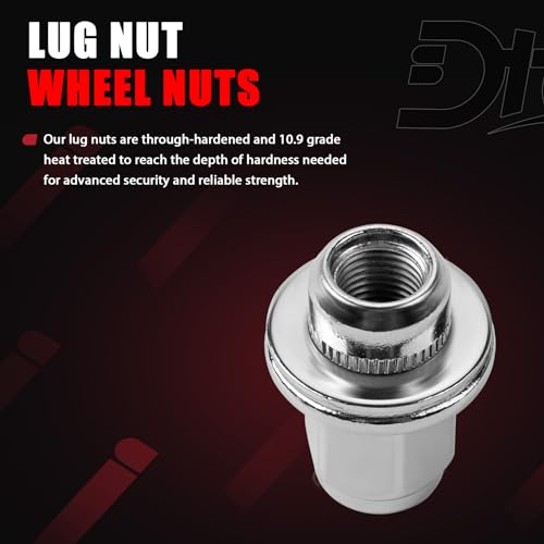 Image of M14X1.5mm Wheel Lug Nuts Chrome - 14x1.5mm, 1.80 Inch 7 /8 22mm Hex Mag Washer Compatible With Toyota Lexus Vehicle Tundra Sequoia Land Cruiser LX LX470 LX570 Replace# 611-277 90942-01103 (20PCS)