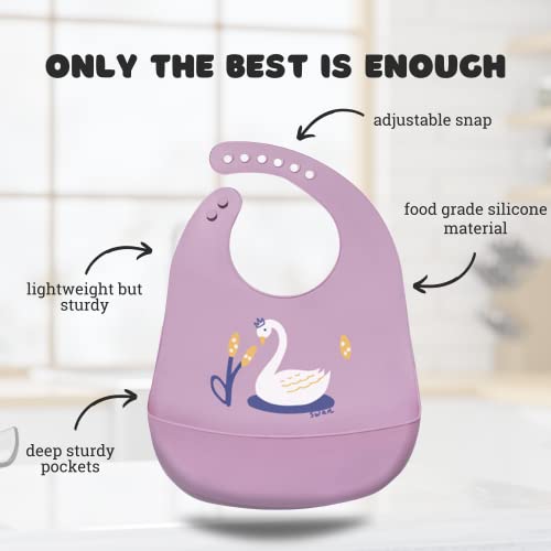 Silicone Baby Bibs with Food Catcher (Set of 3) - BPA Free Plastic, Durable and Adjustable Bib - Silicone Bibs for Babies, Toddlers, Boys, and Girls2