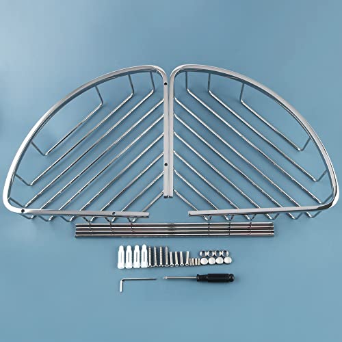 SAYAYO Corner Shower Caddy Shower Basket Organiser SUS304 Stainless Steel, 2-Tier Polished Chromed Corner Bathroom Shelf - Cosy Home Interiors SAYAYO Corner Shower Caddy Shower Basket Organiser SUS304 Stainless Steel, 2-Tier Polished Chromed Corner Bathroom Shelf - Image 6