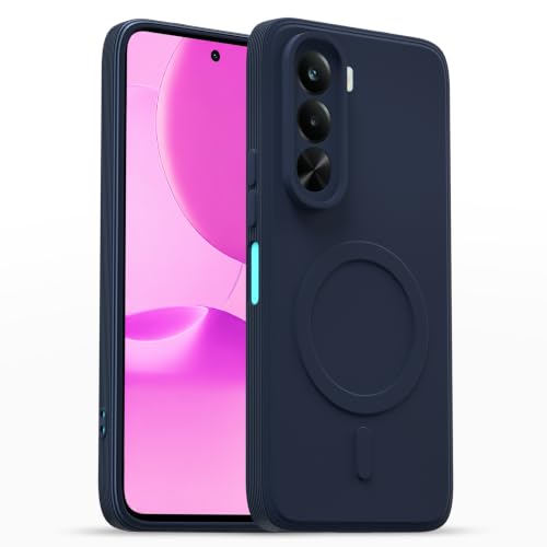 Image of Pikkme Back Cover for Realme P4x 5G Soft Matte Silicone | Slim Fit | Mag-Safe Design (Mag-Safe Not Support) Camera Protection Bumper Case (Blue)