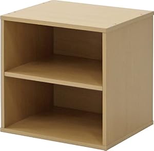 不二貿易(Fujiboeki) キューブボックス 2段 幅34.5×奥行29.5×高さ34.5cm ナチュラル 収納 カラーボックス 組み合わせ自由 81902