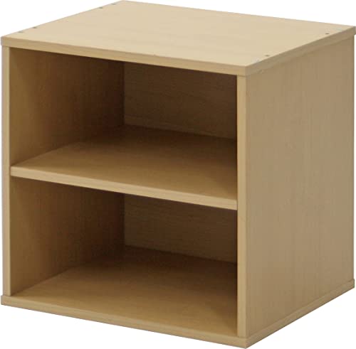 Fuji Boeki 81902 Cube Box, 2 Tiers, Width 13.6 x Depth 11.6 x Height 13.6 inches (34.5 x 29.5 x 34.5 cm), Natural, Storage, Free