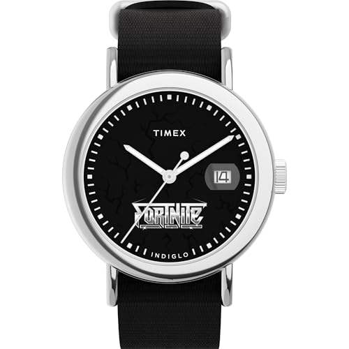 Montre Timex Fortnite Weekender homme de 37 mm avec bracelet noir et boîtier argent