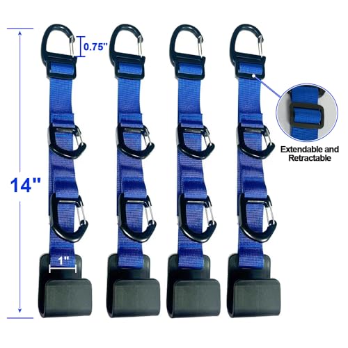 Image of Car Headrest Hooks, Backseat Storage Organizer Hangers, Universal Vehicle Seat Back Hooks, 4 Pack (darkblue)