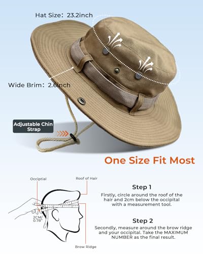 Image of Electomania Head Caps for Men and Women，Breathable Mesh Sun Protection hat，Hand-Embroidered Round Cap，Hat for Outdoor Work, Camping, Fishing (in, Alpha, Free Size, Khaki)