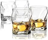 Bormioli Rocco Sorgente Double Old Fashioned Glasses, 14.25 ounces, White, 4 Count (Pack of 1)