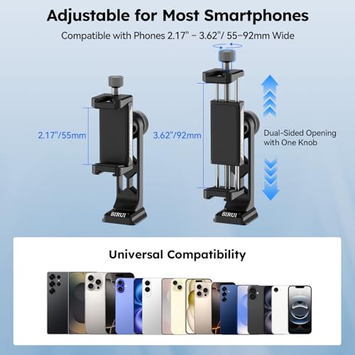 Soporte para teléfono móvil Sirui AM-PH03 con zapata fría para evitar audio deficiente 3