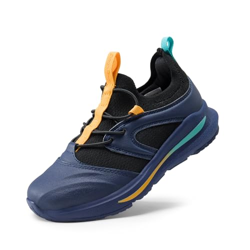 DREAM PAIRS Boys Girls Shoes Kids Tennis Athletic Running Walking Lightweight Slip on Sneakers Navy Size 13 Little Kid SDRS2402K
