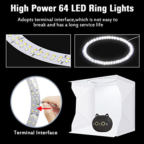 Photo Studio Light Box,Photo Shooting Tent Kit,Portable Folding Home Photography Light Tent Kit With White/Warm/Soft Lighting + 6 Color Backgrounds For Jewellery,Accessories,Toys And Small Items #TOP4