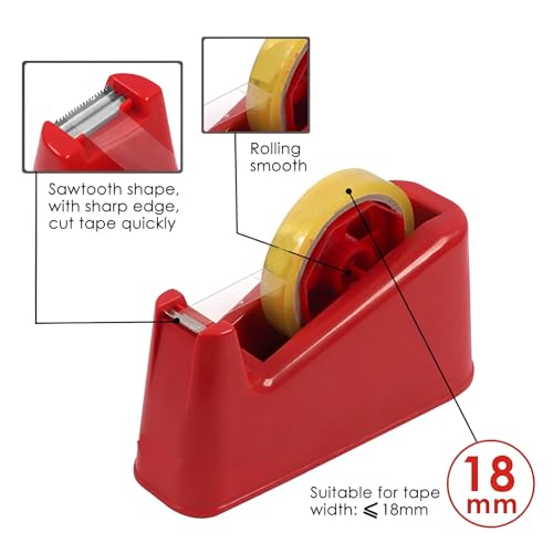 Image of YAJNAS Tape Dispenser for Packing, Heavy Weight and Anti-Skid 1 inch Cello Tape Dispenser for Home, Office, School Use (Random Color)