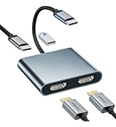 USB C HDMI 変換アダプター デュアル 4-in-1 マルチディスプレイアダプタ