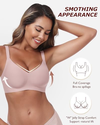 Image of Wireless Comfortable Seamless Soft Bras for Women Full Coverage Push Up Everyday No Show Bra