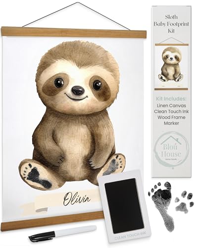 Image of Sloth Baby Footprint Kit - Newborn Footprint Kit Maker for Keepsake, Memories, & Gifts