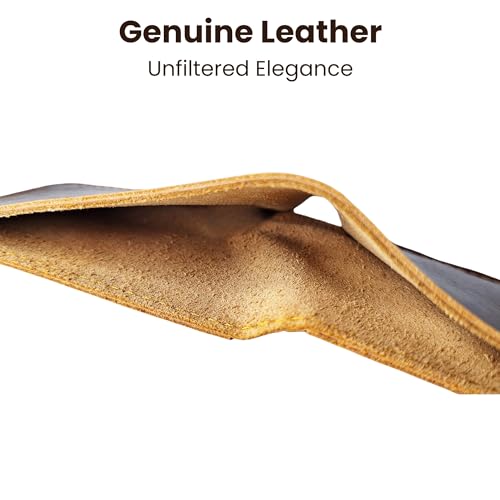 Men's Leather Bifold Wallet, Hand-Crafted Genuine Full Grain Real Animal Hide - Designed for Credit/Debit & Modern Traveler Card Access - Slim Wallet - Tan2