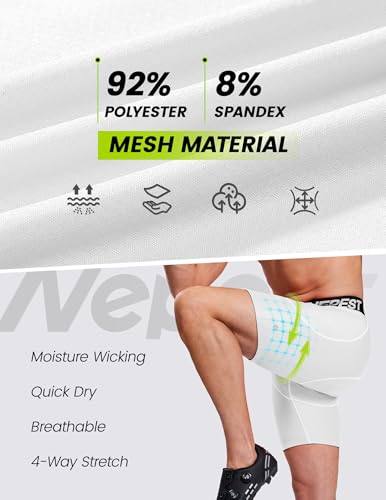 Image of Nepest Cycling Underwear for Men Bike Shorts 4D Padded Anti-Slip Leg Grips | Mountain Bike Liner with Padding, 4-Way Stretch, 2 Side Pockets, Moisture-Wicking, Breathable, Lightweight, Quick Dry, Biking