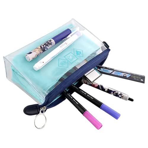 Image of SUN-STAR Jujutsu Kaisen, Gusset Clear Pouch mitte Large Capacity, for Pencil Case and Cosmetic Pouch, W7.5 x H3.9 x D2.4inch (19 x 10 x 6cm)