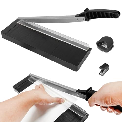 Massicot manuel A4, coupe-papier jusqu'à A4, longueur de coupe 300 mm, ciseaux pour papier, photos, haute précision