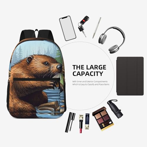 Travel Backpack Busy Beaver Cartoon Carry on Backpack Lightweight Business 15.6inch Laptop Backpack for Men Women4