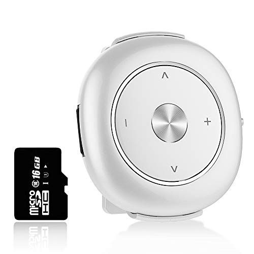 MP3 Player - Music Player with Removable Clip, Lossless Sound Quality, Portable Clip MP3 Player for Running Sports, Shuffle MP3 Music Player with a 16GB Micro Sd Card (Supports Up to 128GB) White