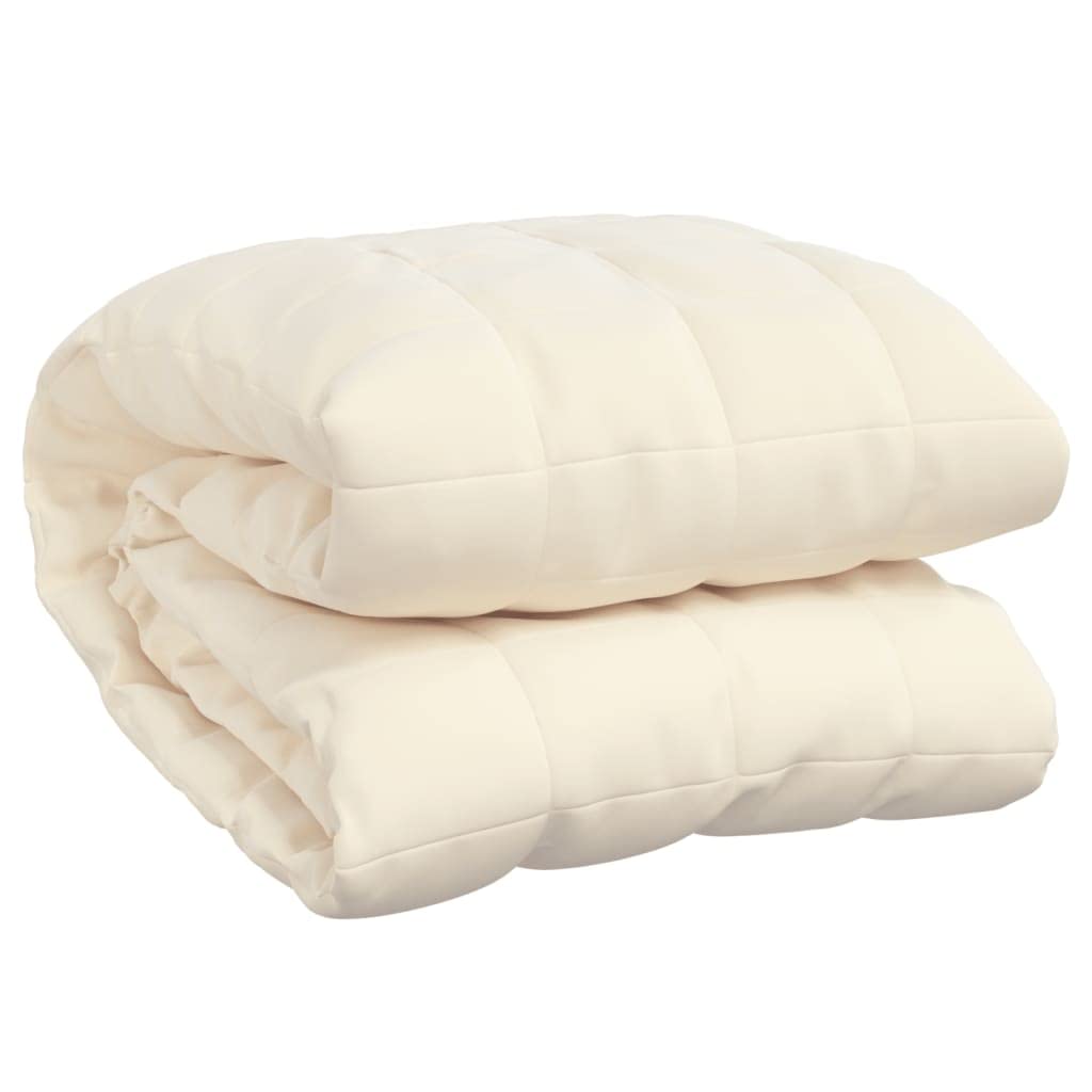 Vidaxl Cream King Light Weighted Blanket - Soft Pressure Body Aid, Breathable Fabric, Hypoallergenic Filling, Even Weight Distribution - Ideal For Sleeping And Relaxing 15Kg