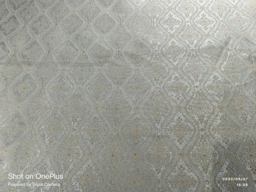 Tissu brocart de soie marron et beige ruban chic pour customisation - 6