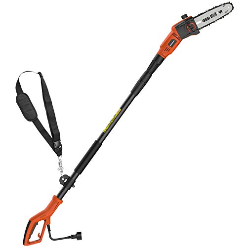 MAXLANDER 8-Inch Corded Pole Saw, 6A Corded Pole Chainsaw, Light Weight Telescopic Pole Saw for Tree Trimming, Tool-free Installation