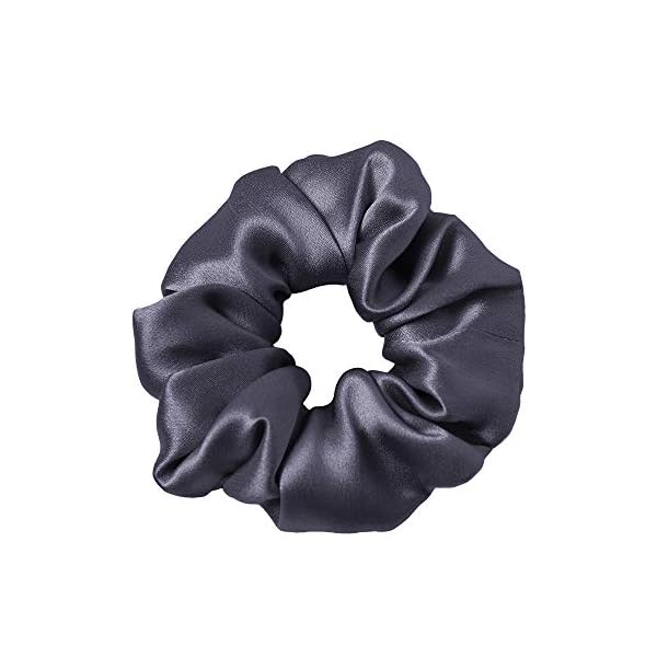 LilySilk-Silk-Hair-Scrunchies-for-FrizzBreakage-Prevention-100-Mulberry-Silk-Hair-Ties-No-Damage-Elastic-Silk-ponytail-Holders-1Pc-Charcoal-Purple LILYSILK Silk Hair Scrunchies for Frizz&Breakage Prevention, 100% Mulberry Silk Hair Ties No Damage, Elastic Silk ponytail Holders, 1Pc, Charcoal Purple