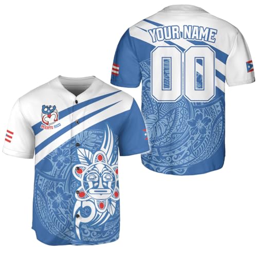 Camisa de béisbol personalizada Puerto Rico con nombre de equipo personalizado, Jersey de béisbol puertorriqueño para hombres miniatura 3
