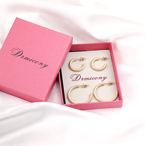 4 Pair 14K Chunky Gold Hoop Earrings For Women,Small Gold Hoop Earrings,14K Gold Hoop Earrings,Gold Huggie Earrings,Gold Plated Hoop Earrings #TOP7