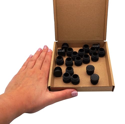 SKIR'CO Lot de 20 inserts de tubes ronds de 18 mm, bouchons de poteau de clôture en plastique noir, bouchons de tuyau, noir RAL 9005 – vue 7