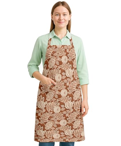 Vargottam 100% Cotton Twill Apron - Adjustable Neck & Long Ties with 2 Front Pockets - Kitchen Cooking Apron for Men & Women