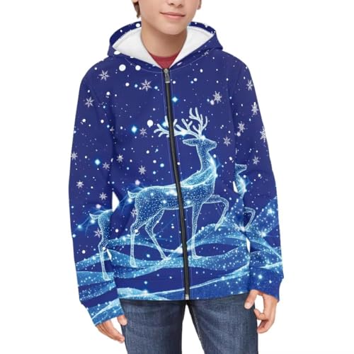 Full Zip Up Hoodie with Pockets 3D Print Kids Casual Long Sleeve Sweatshirts 6-16 Years3