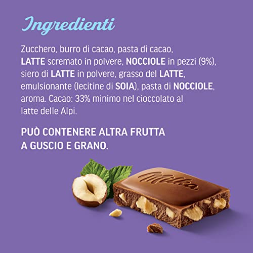 Milka Milk Chocolate with Chopped Hazelnuts (HASELNUSS), 3.52-Ounce Bars (Pack of 20) - Thumbnail 2
