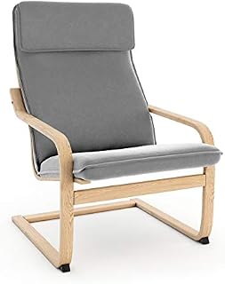 Vinylla Armchair Replacement Cover Compatible with Ikea Poang (Cushion Design 1, Velvet - Grey)