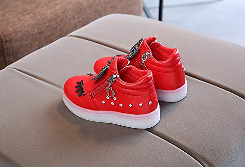 Girls Boots Baby Toddler Fashion Short Booties Cute Bowknot Crystal Boots Shoes Kids Zipper Led Luminous Sneaker3