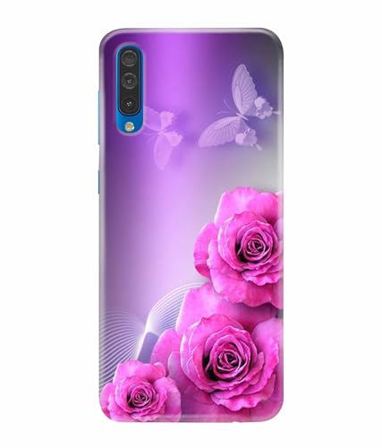 Image of Printed Hard Back Case Cover & Compatible for Samsung Galaxy A50 / Samsung A50S / Samsung A30S | Rose Flower Painting Art (Multicolor) - D1198