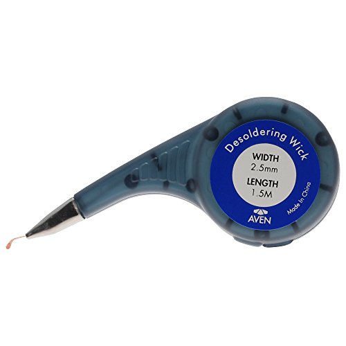 Aven 17545 Desoldering Wick 2.5 mm with Dispenser Wheel and 4 Replacement Spools