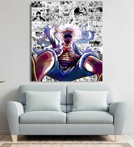 Image of Moment Prints Luffy Manga Collage Poster Set - Set of 20, 210 mm x 297 mm, W /Self-Adhesive, Premium-Quality Posters, 300 GSM Paper, Luffy Posters, Monkey D. Luffy Poster (Luffy Manga 1)