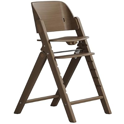 MAMAZING GrowPod Wooden High Chair, Ergonomic Seat & Easy to Clean, Toddler High Chair with Adjustable Seat & Footrest, Foldable Compact Design, Solid Wood Structure (Walnut)