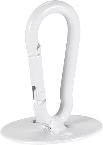 Miniatura 6 de YOKIVE 3 ganchos para colgar en el techo, gancho a presión con placa redonda para colgar plantas, ideal para oficina, hogar, uso diario (blanco, 1.6