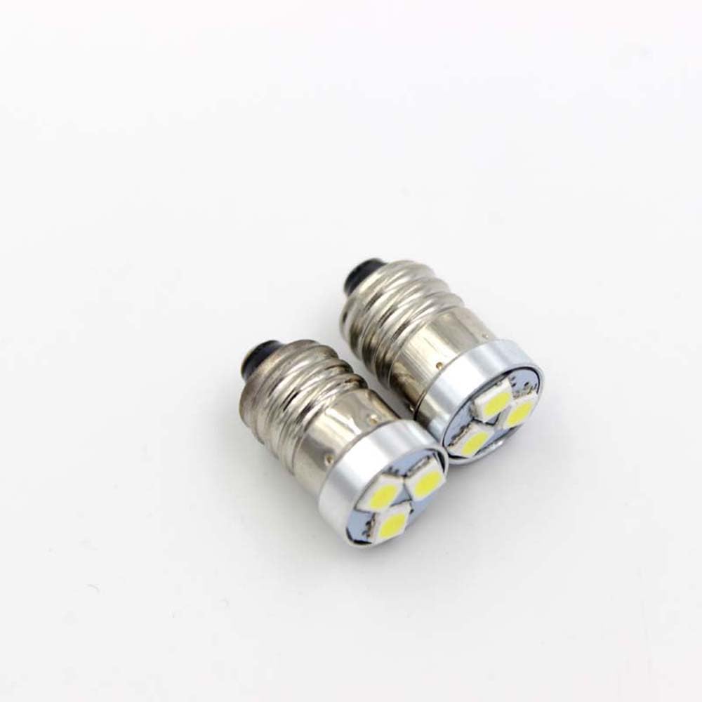 2pcs Whtie LED Upgrade Bulb 200LM for 2/3/4 C/D Flashlight Torch Bike Lamp E10 3V 4.5V 6V 12V (3V)