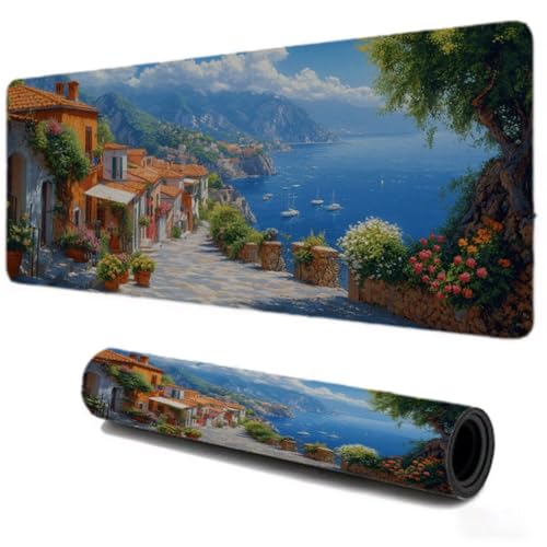 Alfombrilla Ratón Gaming 700x300, Mejora Velocidad y Precisión, La Playa Paisaje Mouse Pad Antideslizante, Alfombrillas Raton de Oficina y Casa, Accesorio Gaming para Ordenador Ratón Teclado S-146