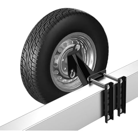 Qualward Spare Tire Mount Bracket for Trailer, Spare Tire Carrier Powder Coat Steel Black, Fits Most 4 & 5 & 6 Lugs Wheels on 4", 4.5'', 4.75'', 5" or 5.5" Bolt Patterns Cover