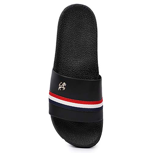 Image of PERY-PAO Mens Stylish Sliders White, Red, Black, Grey, Sky Blue Boys Slippers