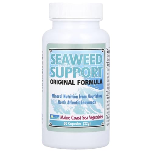 Maine Coast Sea Vegetables Seaweed Support Original Formula | Natural Source of Iodine from Seaweed | Daily Use Iodine Supplement | Organic Alaria, Sea Lettuce, Dulse & Bladderwrack blend | 60 Capsule