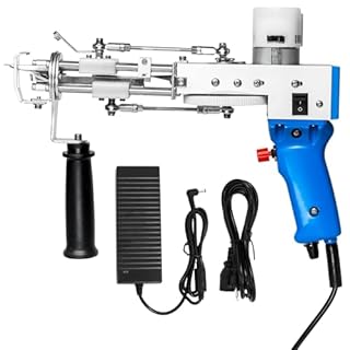 ZOWWFAST Tufting Gun, 2 in 1 Rug Tufting Kit with Cut Pile or Loop Pile Tufting Machine, Rug Gun for High-Speed Weaving of Carpet, 360° Rotatable Handle (Blue)