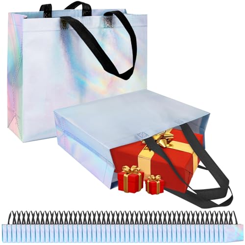 Sac cadeau réutilisable irisé grand sac à friandises avec poignée pour fête